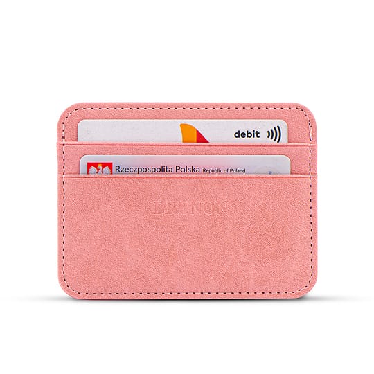 różowy portfelik na karty